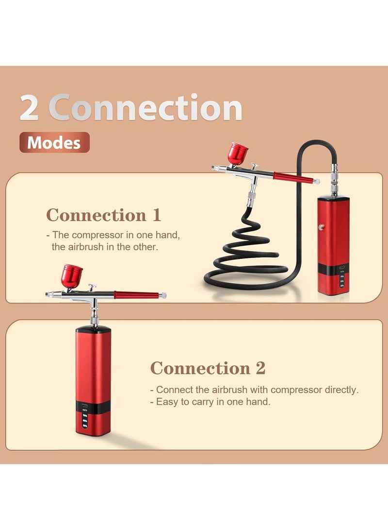 Ru syanl Airbrush Kit with Compressor 32PSI Handheld Mini Air Brush Gun Set, Portable High Pressure Air Brushes for Painting, Nail Art, Mode, Makeup, Cake, Barber - Image 5