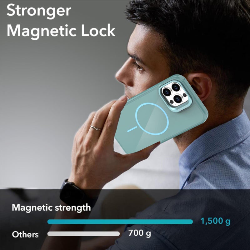 erorex For iPhone 13 Pro Max Bright Color Imitation Camera Bracket Magsafe Phone Case(Summit Stone) - Image 3