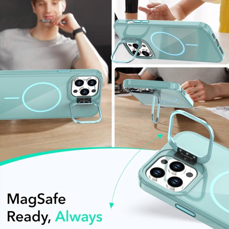 erorex For iPhone 13 Pro Max Bright Color Imitation Camera Bracket Magsafe Phone Case(Summit Stone) - Image 4