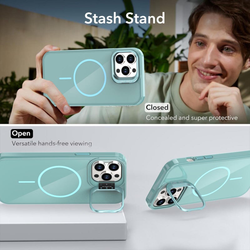 erorex For iPhone 13 Pro Max Bright Color Imitation Camera Bracket Magsafe Phone Case(Summit Stone) - Image 2