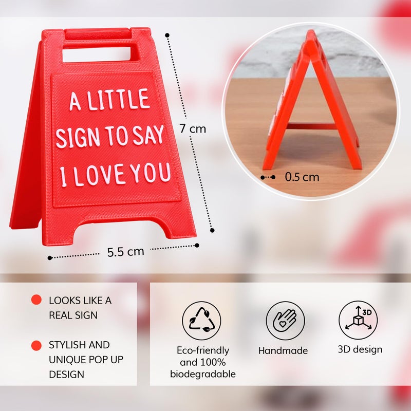 VELENTI Mini Sign Valentine's Decoration Anniversary Present - Plastic Desk Signs â€“ Solid Freestanding Block I Love You Sign - Fun Boyfriend - Birthday, Christmas, Wedding Gift for Girlfriend, Wife, Fiancee - Image 4