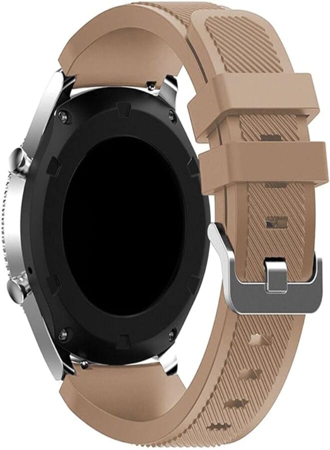 Sport Silicone Bands Straps Bracelet Watch Size 22mm for Huawei Watch GT1, Huawei Watch GT2 46mm, Galaxy S4 46mm, Samsung Active2 44mm, Honor Magic2 46mm - beige