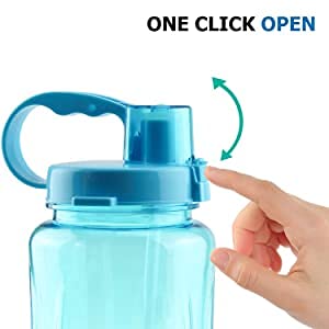 Bilvina 3 L Sports Water Bottles Portable Wide Mouth Big Plastic Bottle Leak proof Space Cup BPA Free Travel Mugs with ScaleStrawStrap for Kids pack of 1 - Image 3