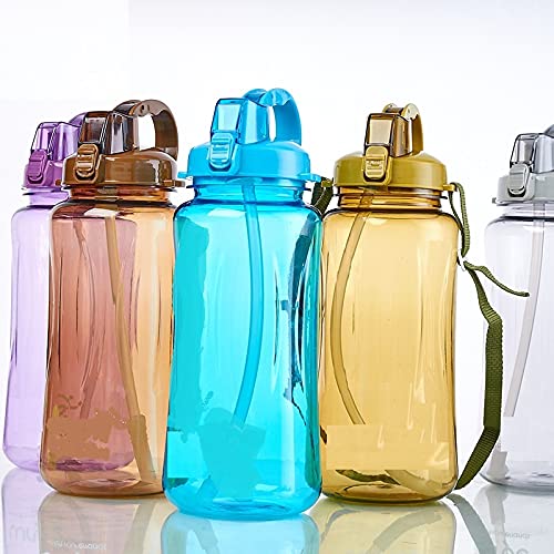 Bilvina 3 L Sports Water Bottles Portable Wide Mouth Big Plastic Bottle Leak proof Space Cup BPA Free Travel Mugs with ScaleStrawStrap for Kids pack of 1 - Image 1