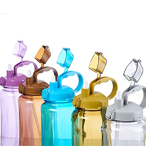 Bilvina 3 L Sports Water Bottles Portable Wide Mouth Big Plastic Bottle Leak proof Space Cup BPA Free Travel Mugs with ScaleStrawStrap for Kids pack of 1 - Image 2