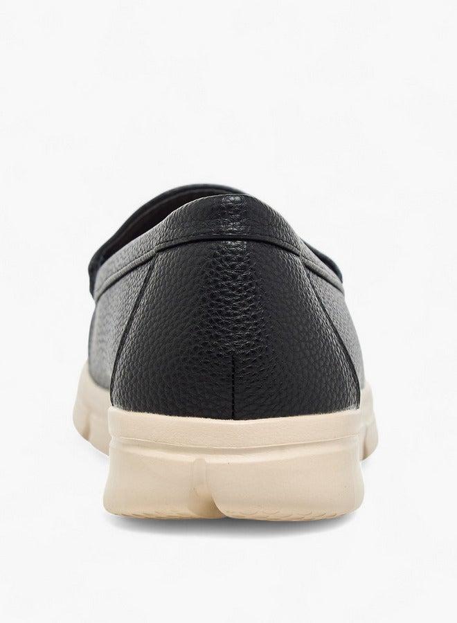 Flora Bella By Shoexpress Women's Textured Slip-On Loafers with Braid Detail - Image 5