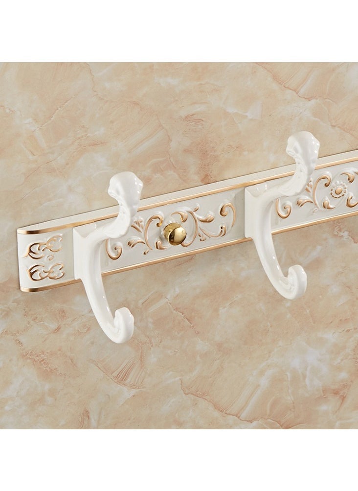 Loquat Aluminum Alloy Painted White Coat Hat Hooks, 5 Hooks 