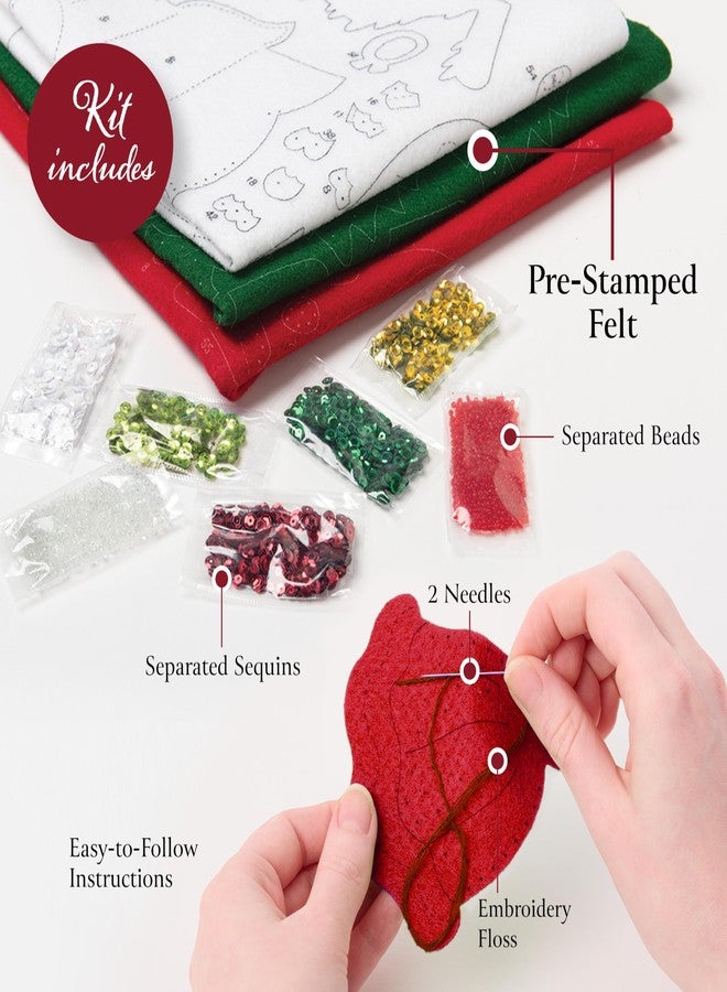 Bucilla Felt Applique 18" Stocking Making Kit, Christmas Nativity, Perfect for DIY Arts and Crafts, 89531E, White - Image 3
