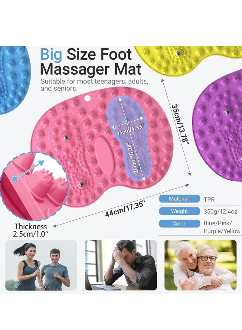 YelaJoy Foot Massage Mat, Foot Reflexology Mat with Magnetic Therapy, Foot-Shaped Acupressure Mat for Feet Relaxation, Standing Desk Mat Pressure Point Mat for Pain, Fatigue and Stress Relief (Blue) - Image 3