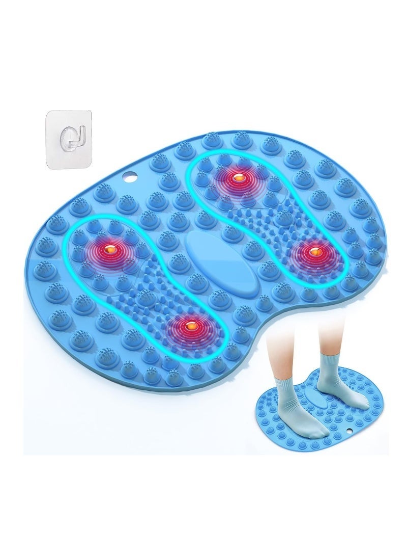 YelaJoy Foot Massage Mat, Foot Reflexology Mat with Magnetic Therapy, Foot-Shaped Acupressure Mat for Feet Relaxation, Standing Desk Mat Pressure Point Mat for Pain, Fatigue and Stress Relief (Blue) - Image 1
