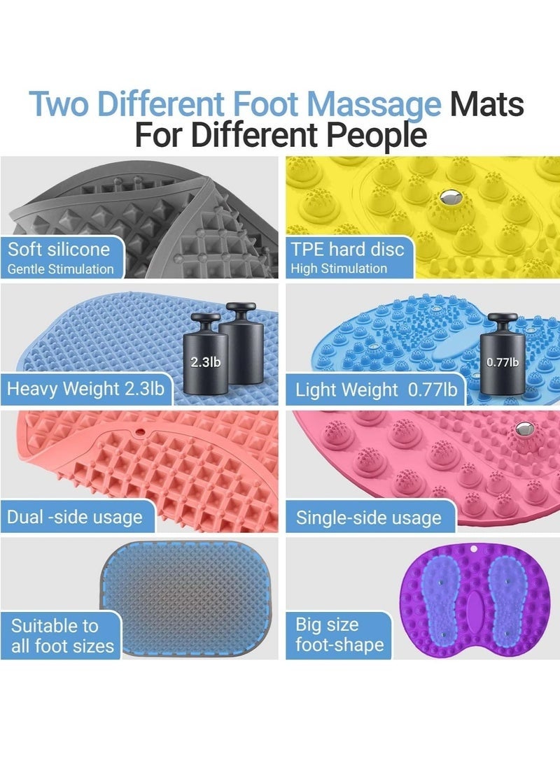 YelaJoy Foot Massage Mat, Foot Reflexology Mat with Magnetic Therapy, Foot-Shaped Acupressure Mat for Feet Relaxation, Standing Desk Mat Pressure Point Mat for Pain, Fatigue and Stress Relief (Blue) - Image 4