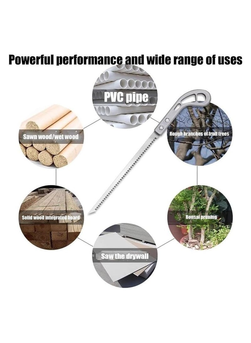 SYOSI منشار يدوي محمول خارجي 9 بوصة، منشار صغير مصنوع من الصلب ذو شفرتين متينتين للقص، البقاء على قيد الحياة، البستنة، الاستخدام المنزلي، 3 قطع، منشار يدوي خفيف الوزن لمشاريع التخييم و الأعمال اليدوية - Image 2