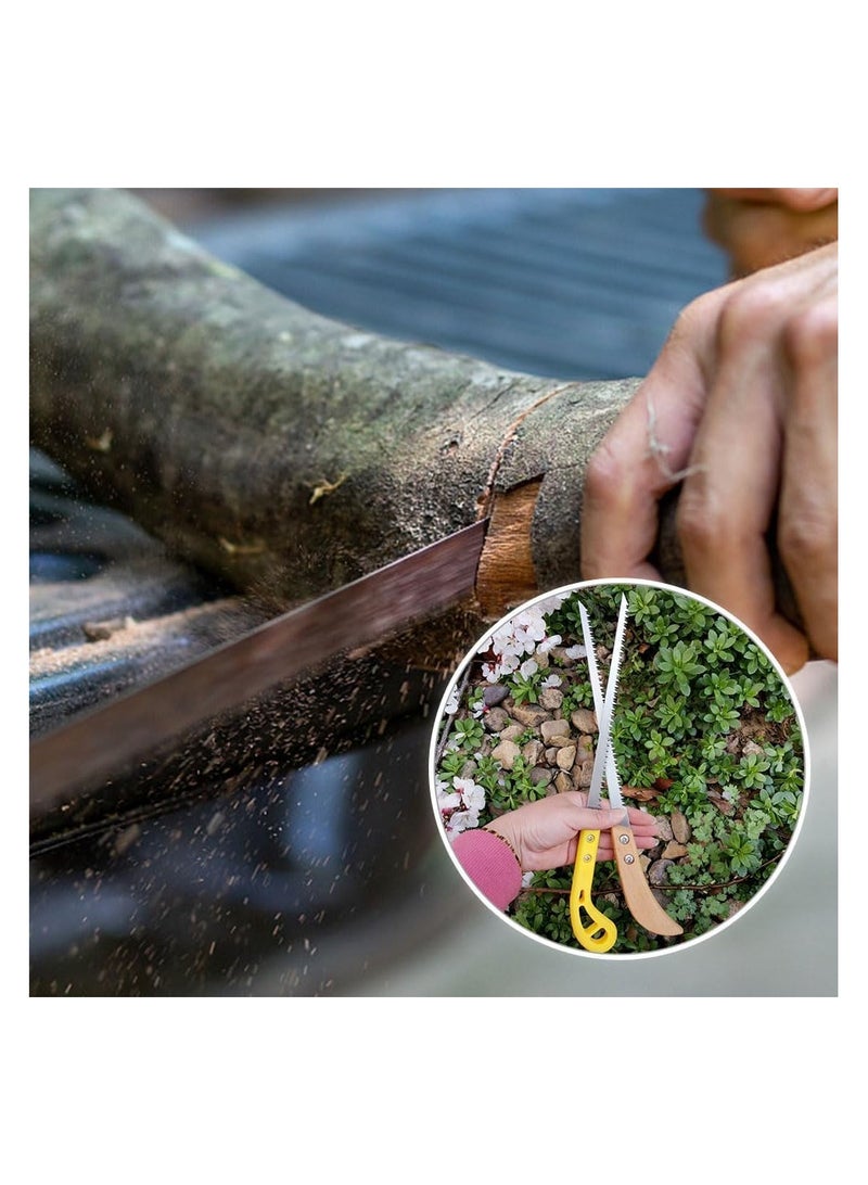 SYOSI منشار يدوي محمول خارجي 9 بوصة، منشار صغير مصنوع من الصلب ذو شفرتين متينتين للقص، البقاء على قيد الحياة، البستنة، الاستخدام المنزلي، 3 قطع، منشار يدوي خفيف الوزن لمشاريع التخييم و الأعمال اليدوية - Image 3