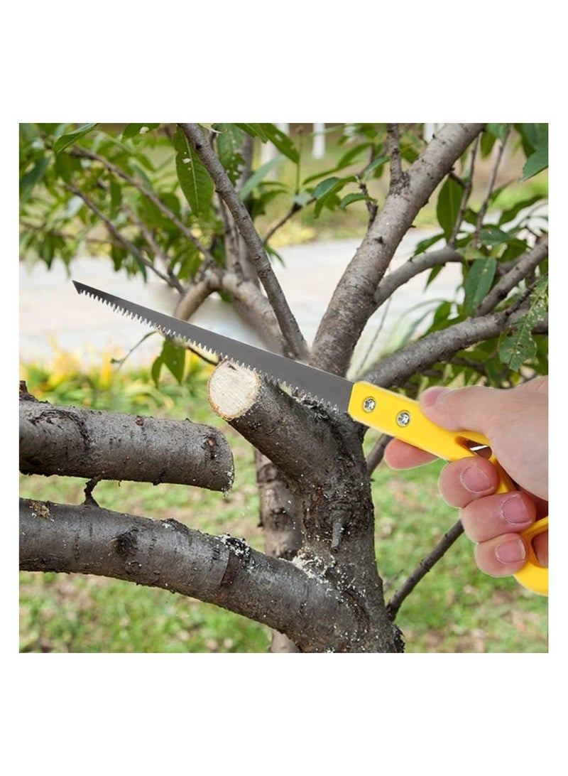 SYOSI منشار يدوي محمول خارجي 9 بوصة، منشار صغير مصنوع من الصلب ذو شفرتين متينتين للقص، البقاء على قيد الحياة، البستنة، الاستخدام المنزلي، 3 قطع، منشار يدوي خفيف الوزن لمشاريع التخييم و الأعمال اليدوية - Image 5