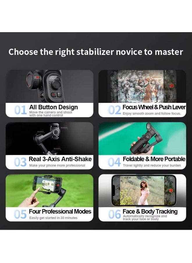 AOCHUAN Smart XE Handheld Gimbal Stabilizer 3-Axis for Smartphone for iPhone Android AI Face Tracking Vlog - Image 3