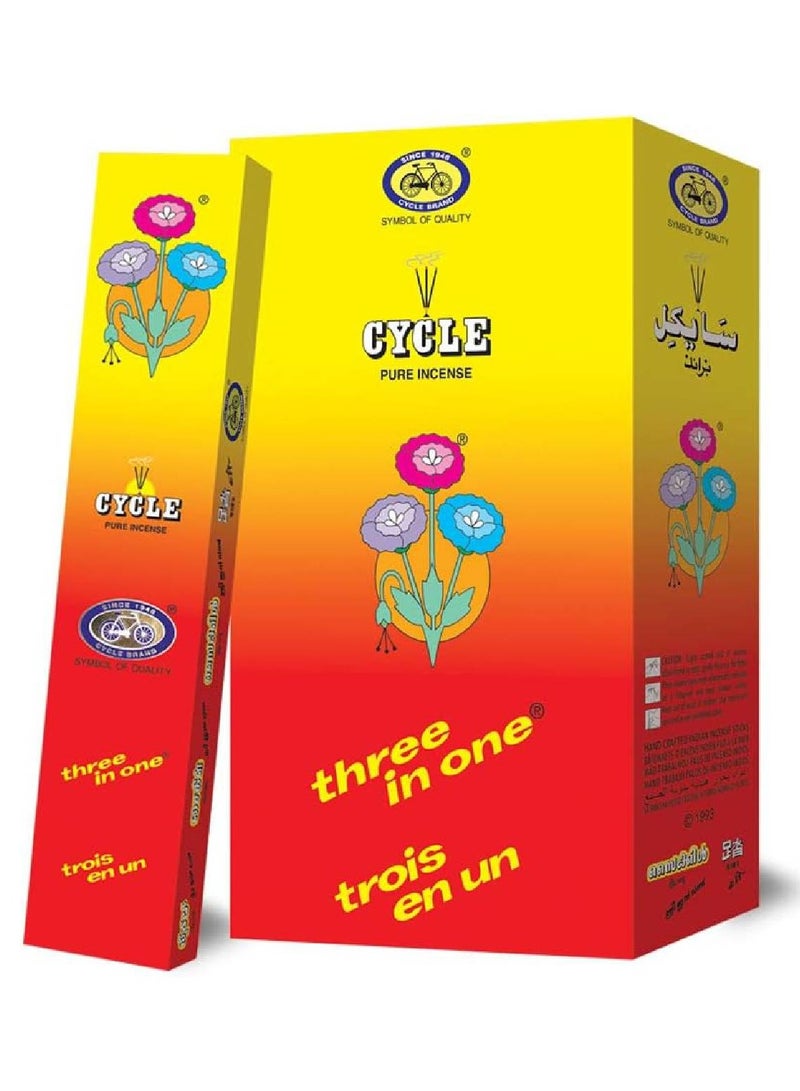 Cycle Pure Agarbatti Three in One Incense Stick - Pack of 12 - Image 1