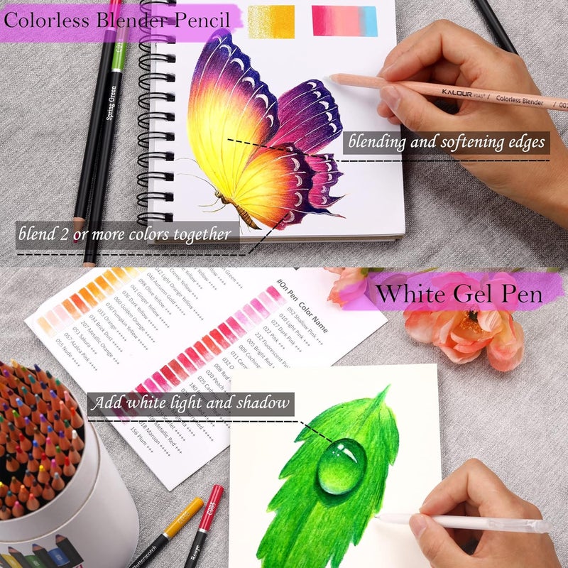 KALOUR Premium Colored Pencils,Set of 120 Colors,Artists Soft Core with Vibrant Color,Ideal for Drawing Sketching Shading,Coloring Pencils for Adults Beginners - Image 5