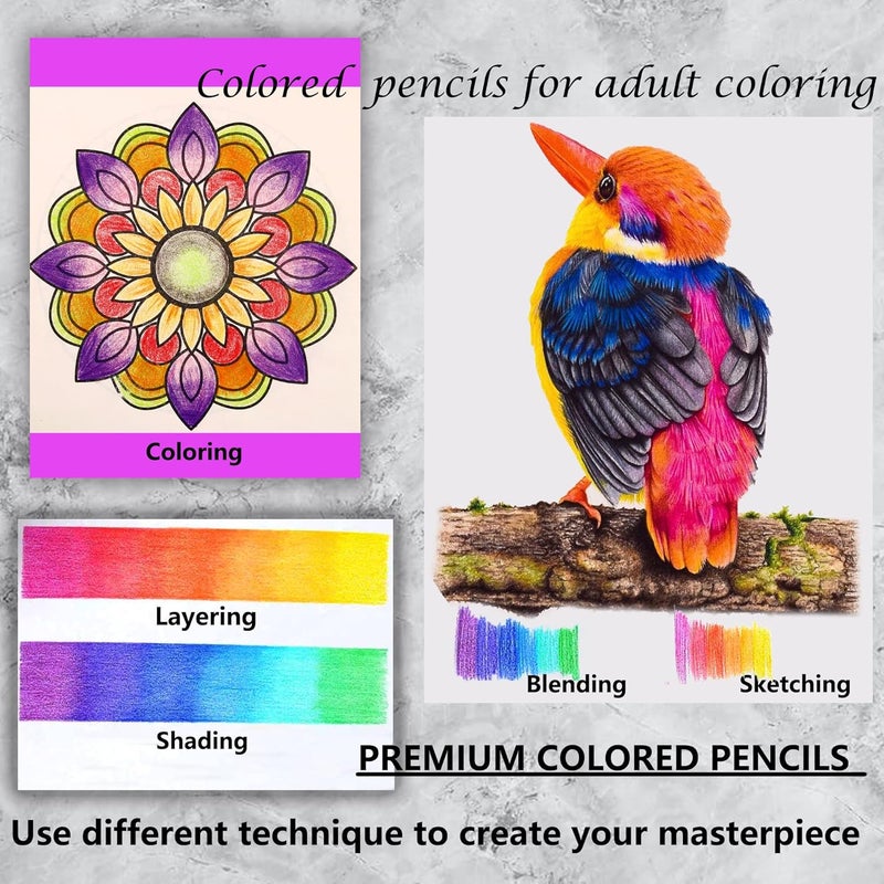 KALOUR Premium Colored Pencils,Set of 120 Colors,Artists Soft Core with Vibrant Color,Ideal for Drawing Sketching Shading,Coloring Pencils for Adults Beginners - Image 4