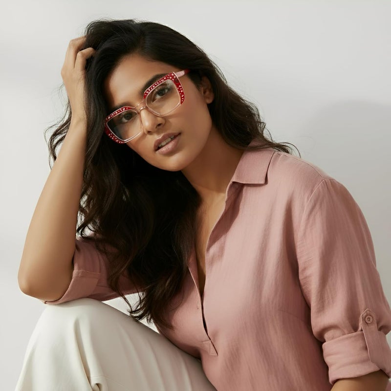 PERKEY Store PERKEY Bold Collection | Blu Cut & Antiglare Computer Eyeglasses | Full Rim Square Shape | For Women | Medium | OPTL0020 - Image 3
