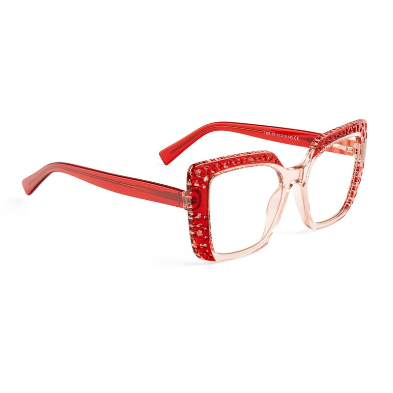 PERKEY Store PERKEY Bold Collection | Blu Cut & Antiglare Computer Eyeglasses | Full Rim Square Shape | For Women | Medium | OPTL0020 - Image 1