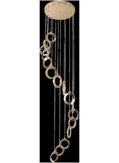 Hummer Luminize single hanging chandelier, gold, with lighting color, 3 variable hanging lights, 200 watts 