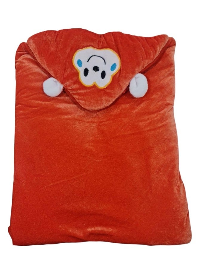 First Kick بطانيات فيرست كيك للأطفال حديثي الولادة، عبوة من أغطية الأطفال فائقة النعومة، مصنوعة من المخمل المتين، تُستخدم ككيس نوم للأطفال الرضع من الجنسين (66 سم × 66 سم، من 0 إلى 6 أشهر)، لون برتقالي - Image 2