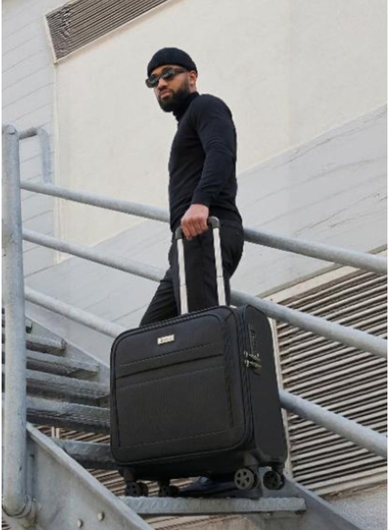 سونادا - حقيبة طيار بوليستر 17T فاخرة - حقيبة أعمال بعجلات مع قسم للكمبيوتر المحمول - Image 4