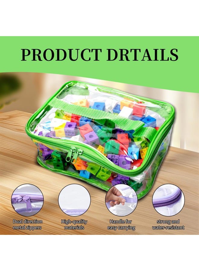 SENONAPO 12 Packs Toy Storage Bags with Zipper PVC Waterproof Toy Bags Plastic Storage Organizer Clear Organizing Bags for Board Games Building Blocks Puzzles Small Toys Kids Books Classroom(Multicolor) - Image 3
