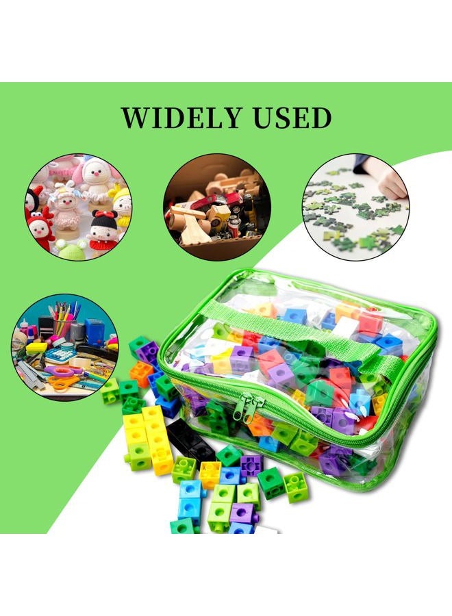 SENONAPO 12 Packs Toy Storage Bags with Zipper PVC Waterproof Toy Bags Plastic Storage Organizer Clear Organizing Bags for Board Games Building Blocks Puzzles Small Toys Kids Books Classroom(Multicolor) - Image 5
