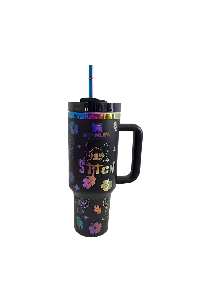 Stanley - Downy stitch 40 oz Tumbler with Handle Insulated Stainless Steel Travel Coffee Mug with Straw & Medium Water Bottle Cup for Hot & Cold Beverages - Image 1