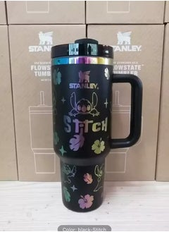 Downy stitch 40 oz Tumbler with Handle Insulated Stainless Steel Travel Coffee Mug with Straw & Medium Water Bottle Cup for Hot & Cold Beverages