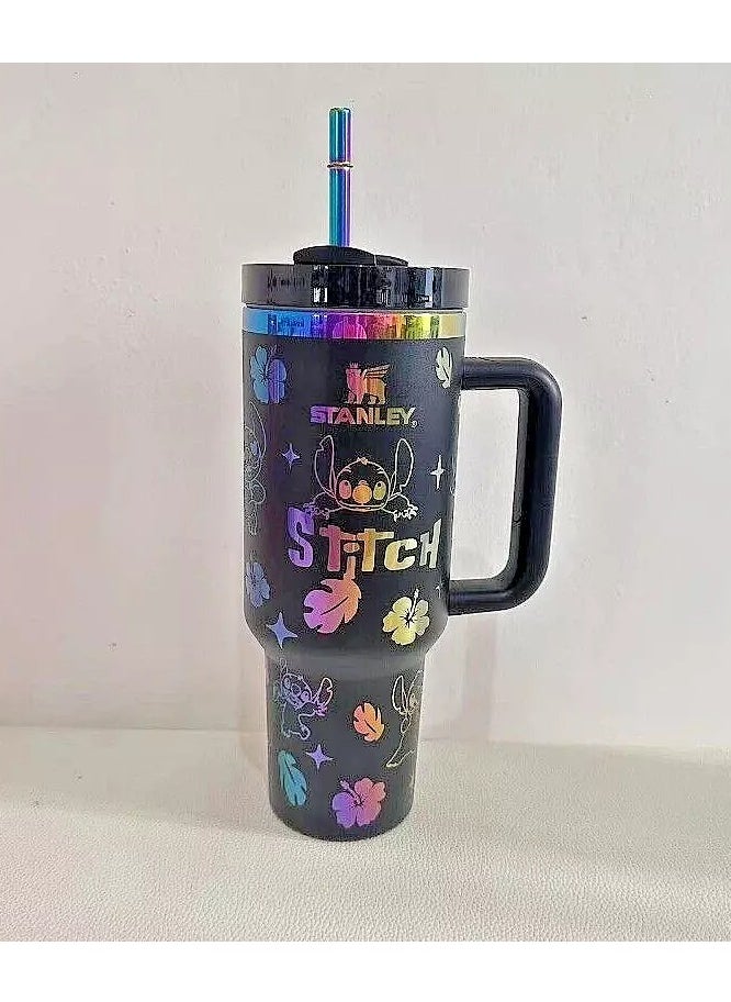 Stanley - Downy stitch 40 oz Tumbler with Handle Insulated Stainless Steel Travel Coffee Mug with Straw & Medium Water Bottle Cup for Hot & Cold Beverages - Image 1