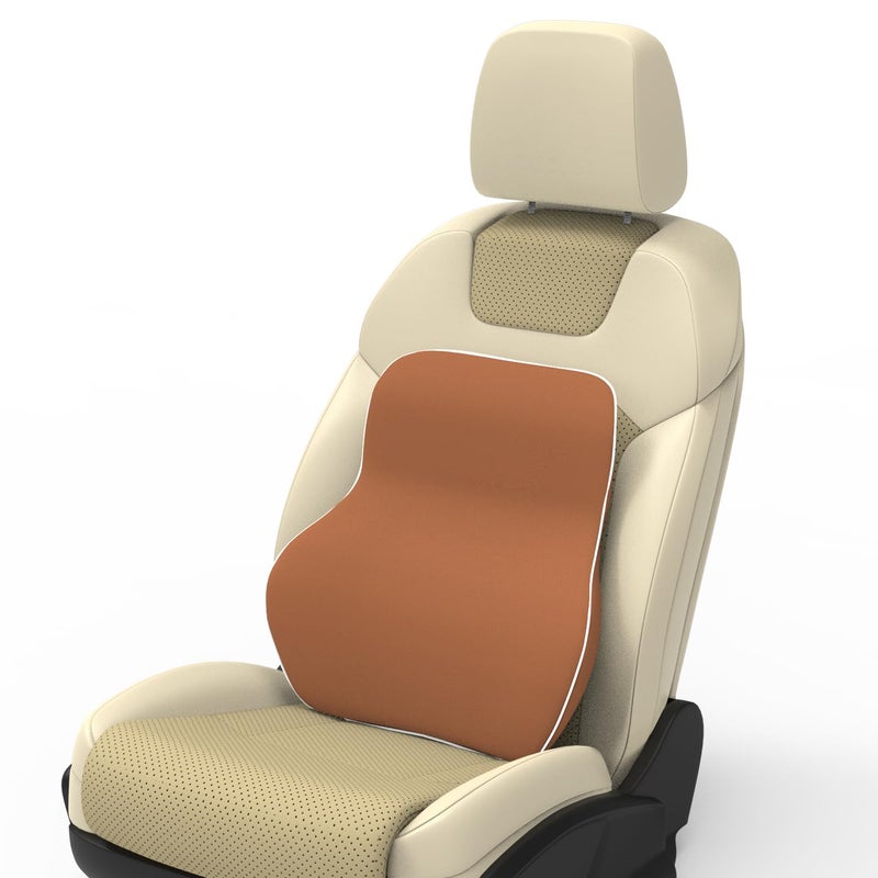 RIPOSEV Rover Back Support Pillow for Office Chair Back Support Pillow for Car, Computer, Gaming Chair, Memory Foam Back Cushion for Pain Relief Improve Posture, Adjustable Straps. (Tan) - Image 1