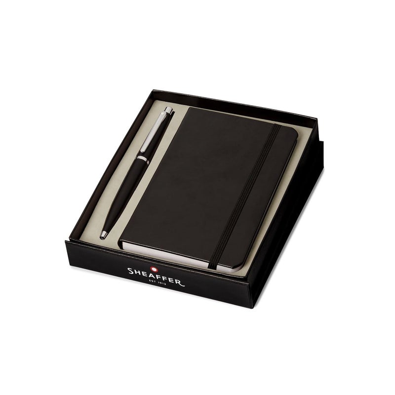 SHEAFFER Pen Sheaffer Vfm 9405 Matte Black With Chrome Plated Trims Bp With A6 Notebook - Image 3
