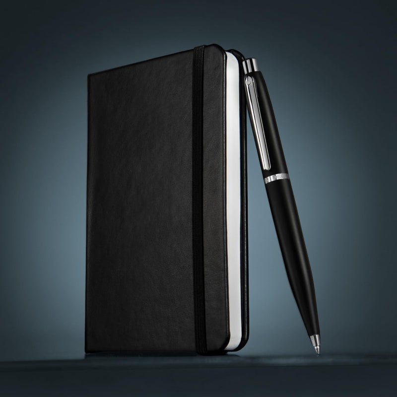 SHEAFFER Pen Sheaffer Vfm 9405 Matte Black With Chrome Plated Trims Bp With A6 Notebook - Image 2