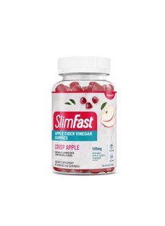 SlimFast Apple Cider Vinegar Gummies, Dietary Supplement with 500mg Organic Apple Cider Vinegar per Serving, Crisp Apple Flavor, 45 Servings (Packaging May Vary)