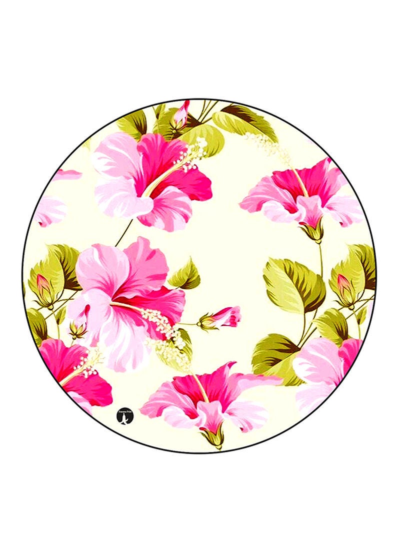 RKN Flowers Printed Large Round Pin Badge Multicolour - Image 1
