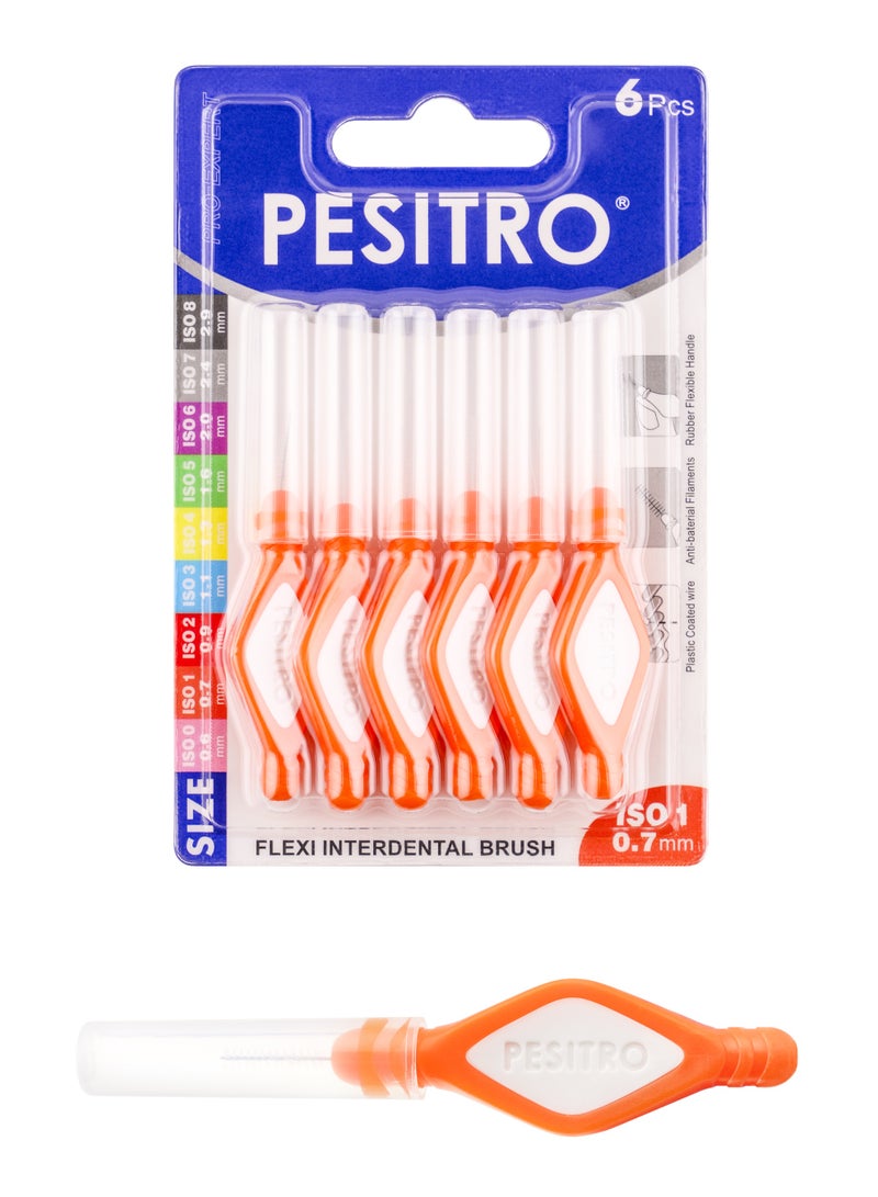PESITRO FLEXI Interdental Brush Size 1 (0.7 mm) | Extra-Narrow Gap Plaque Removal - Image 1