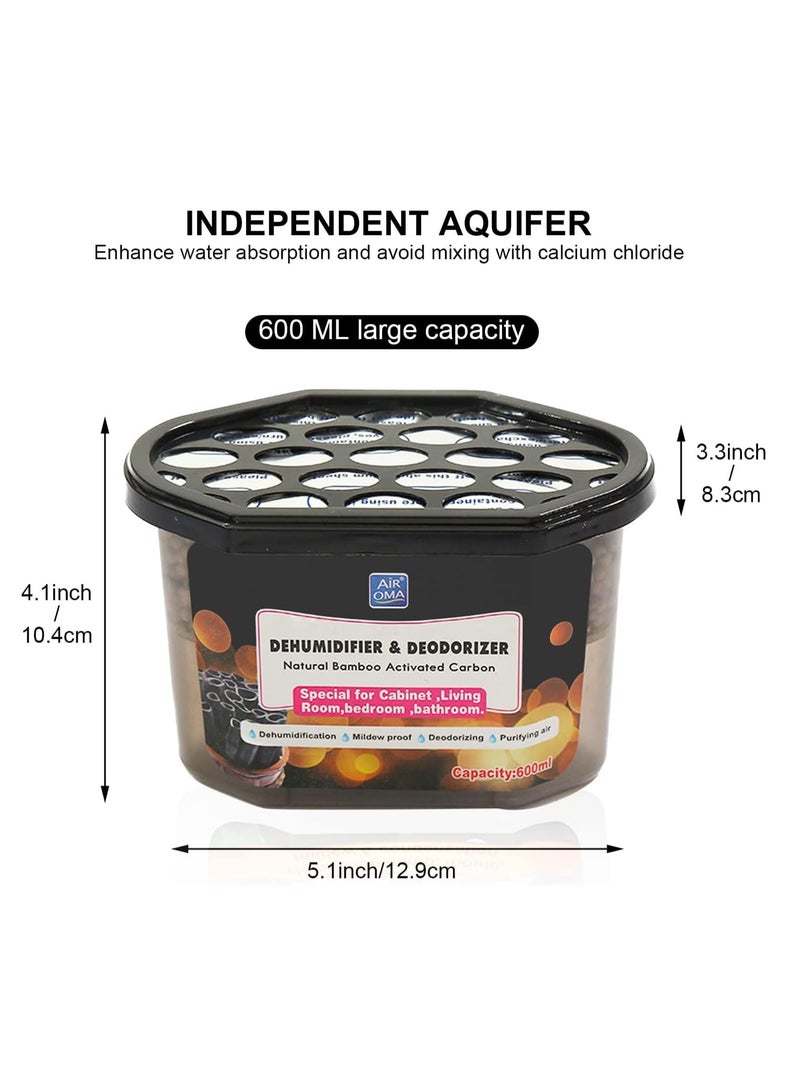 TYCOM Moisture Absorber Boxes Set 4Pack Fragrance Free Dehumidifier for Closet Kitchen Study and Bathroom 600ml Each Humidity Absorber 4 Pack. - Image 2