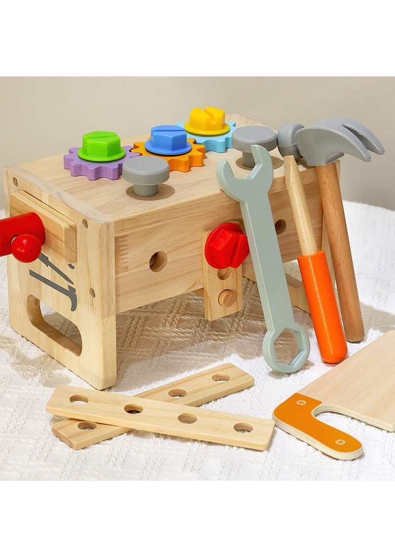 Arabest Wooden Tool Set for Kids, Montessori Wooden Tool Box with Saws, Screws, Hammers, Creative Construction Toys, Educational Gifts for Boys and Girls - Image 2