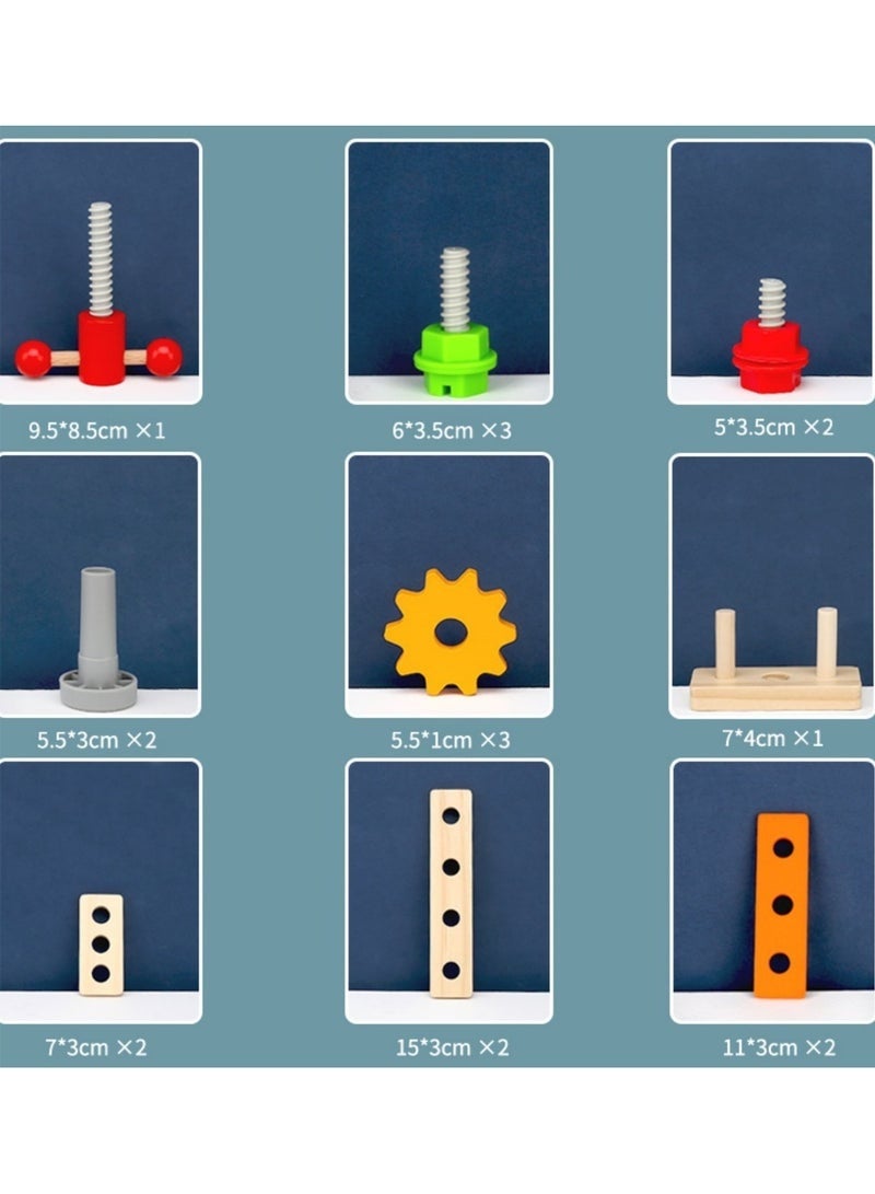 Arabest Wooden Tool Set for Kids, Montessori Wooden Tool Box with Saws, Screws, Hammers, Creative Construction Toys, Educational Gifts for Boys and Girls - Image 5