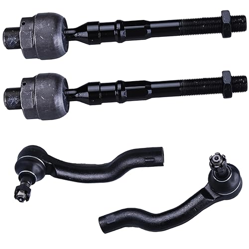KFVF 4pc Front Outer Inner Tie Rod End Kit for Nissan Frontier 2005-2019, Pathfinder 2005-2012, Inner Outer Tie Rod End ES800048 ES800108 EV800106 for Nissan Xterra 2005-2015 - Image 1