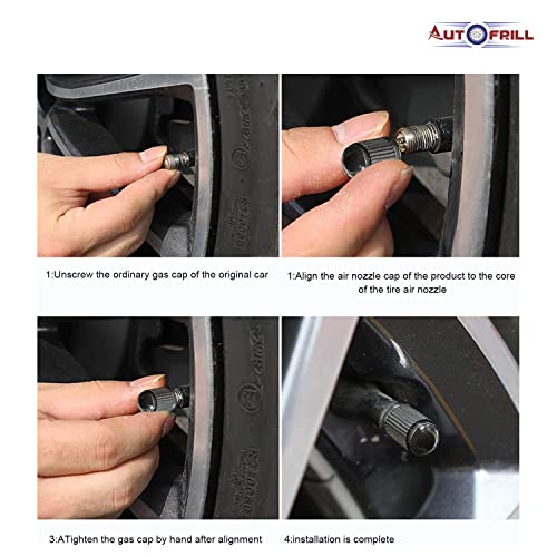AUTOFRILL 20 Pcs Car Wheel Universal Tire Stem Covers for Cars, SUVs, Bike and Bicycle, Trucks, Motorcycles Heavy Duty Valve Cap Stem Air Valve Caps (Pack of 20) (Black) - Image 5