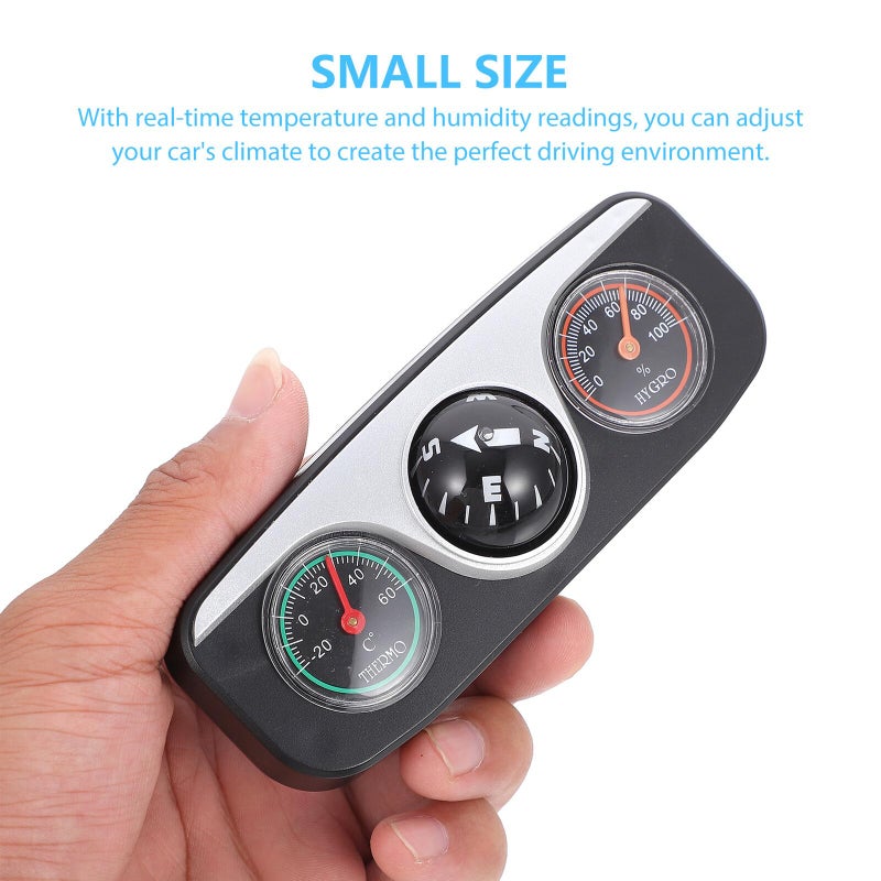 Car Dashboard Compass Thermometer Hygrometer Guide Ball for Navigation Climate Monitoring - Image 5