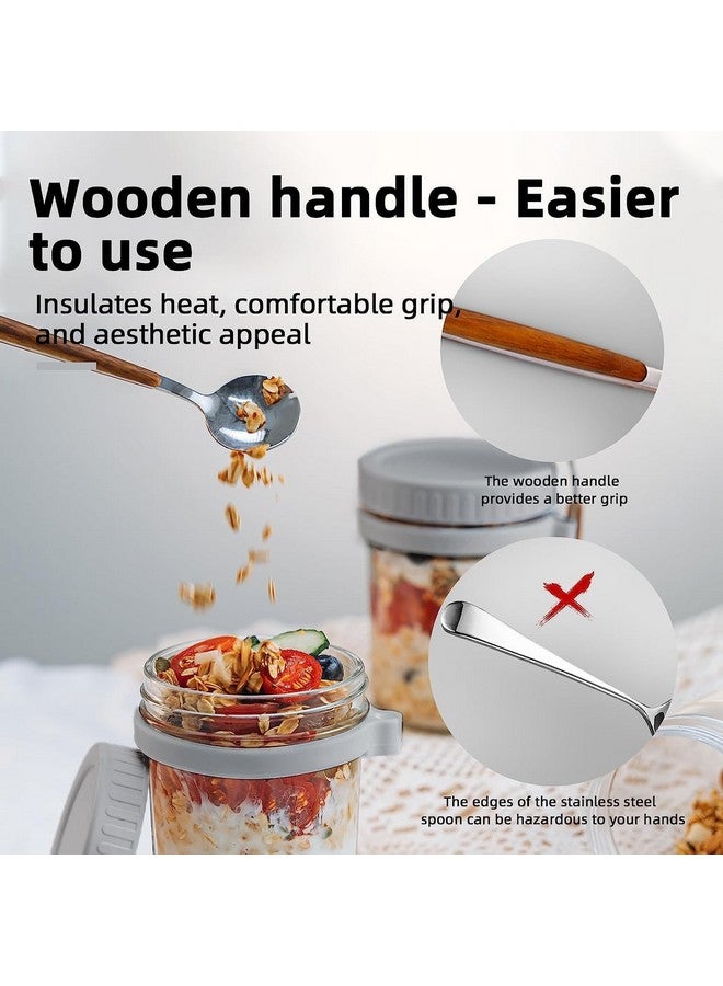 Ash & Roh Oats Glass Jars With Lids Breakfast Jars Overnight Oats Porridge Container Yoghurt Pots To Go With Lids Overnight Oats Jar For Overnight Oats Crunch Cup (Grey), 800 Ml, Blue-Green - Image 5