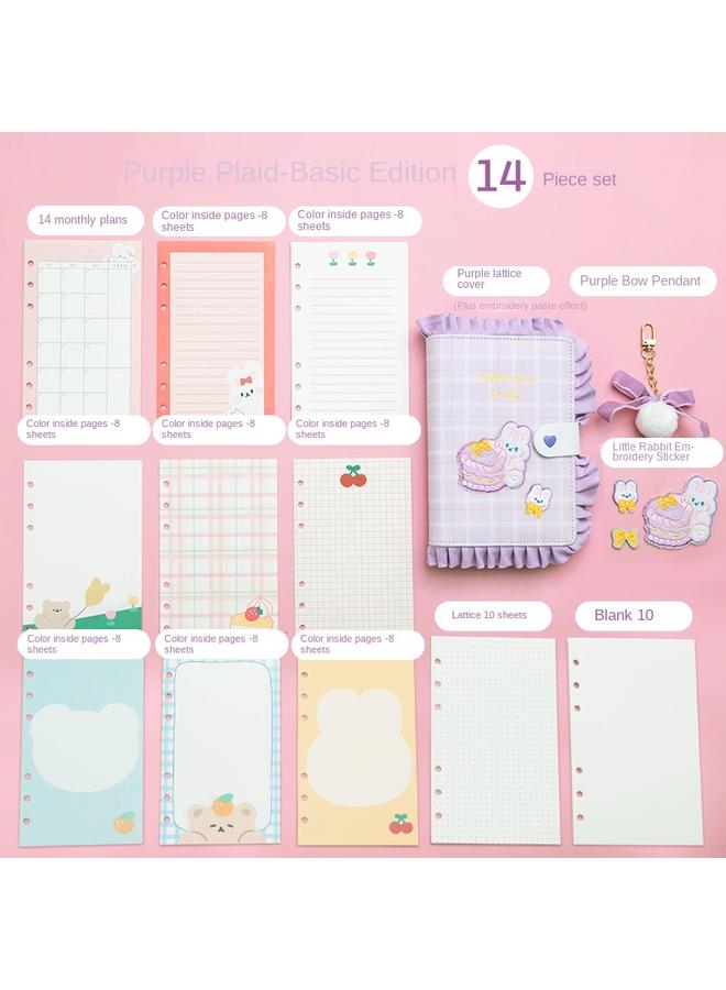 Bluejw DHZ Hand Ledger Gift Box Hand Ledger Suit Cute Girl's Heart Loose-leaf Notebook Tool Full Set Of Girl's Hand - Image 1