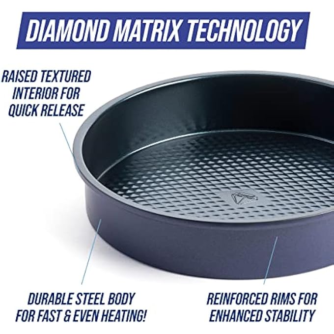 Blue Diamond Premium Nonstick Bakeware Round Cake Pan 9 - Image 4