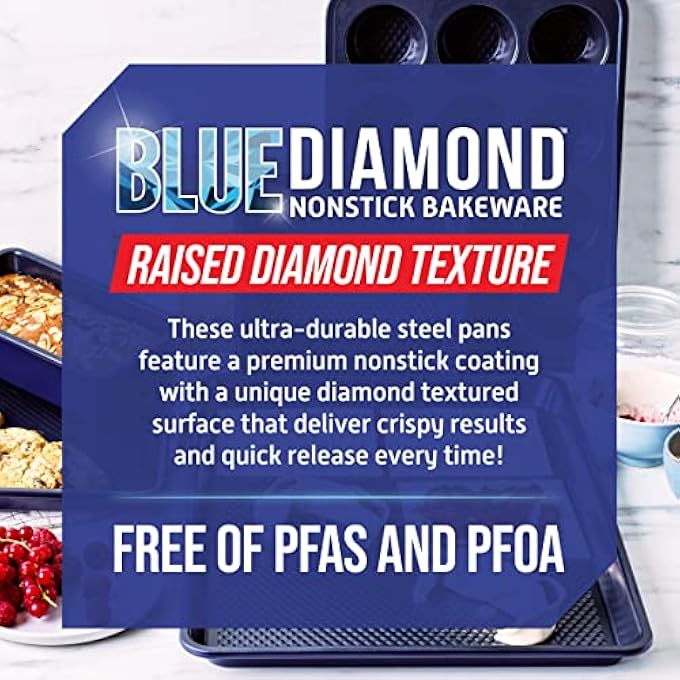 Blue Diamond Premium Nonstick Bakeware Round Cake Pan 9 - Image 3