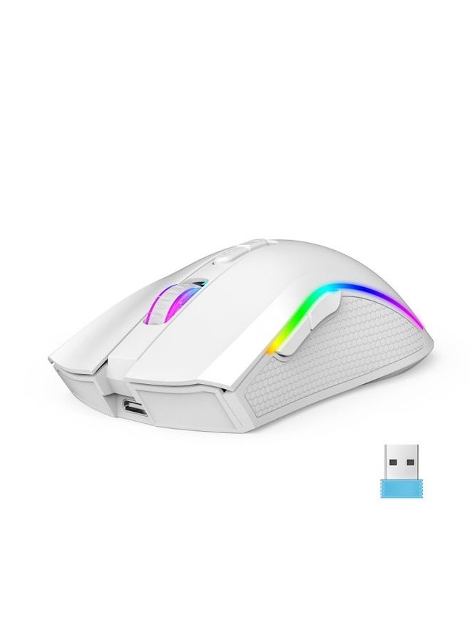 NIBEMINENT HXSJ T69 4800DPI RGB 2.4GHz Wireless Mouse(White)  - Image 1