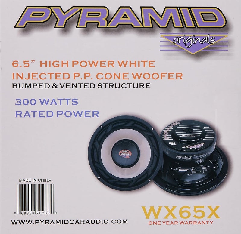 Pyramid Pyramid 65 Inch Car Woofer Speaker  300 Watt High Powered White Injected Polypropylene Cone Car Audio Sound Component Speaker System w HighTemperature Kapton Voice Coil 4 Ohm 40oz Magnet  WX65X  - Image 2